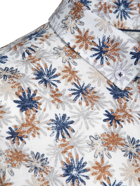 Férfi virágos fehér ing Dstreet DX2645 DX2645