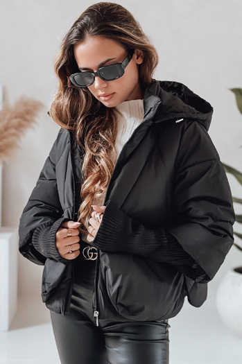 MISSLAYER női télikabát kapucnival fekete Dstreet TY5034