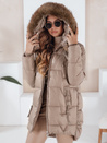 Női télikabát NORINA steppelt szőrmével camel Dstreet TY5056