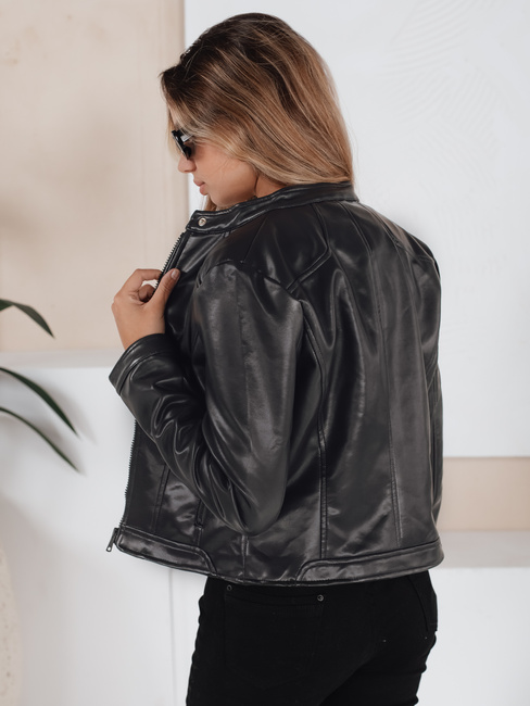 Női bőr ramones dzseki fekete Dstreet TY5205