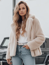 Női szőrmebunda GLAMFLUFFY rövid bézs Dstreet TY4984