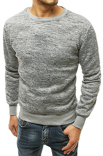 Férfi pulcsi kapucni nélkül világosszürke színben BX4816