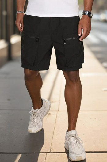 Férfi szövet harci rövidnadrág fekete Dstreet SX2506