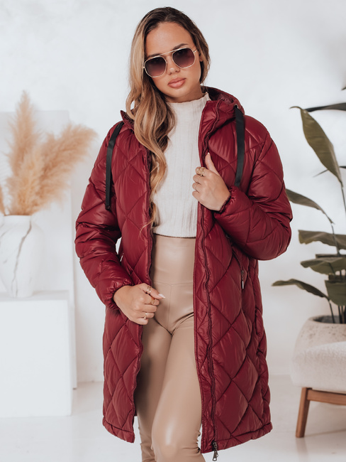 Női télikabát SNOWVIBE bordó steppelt Dstreet TY4996