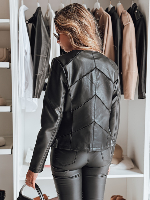 Női bőrkabát CHICLEATHER fekete Dstreet TY4969