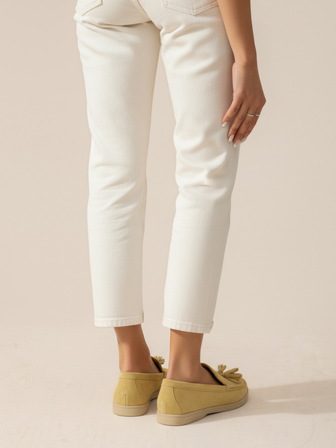 Női sárga szarvasbőr mokaszin Dstreet ZY1342 ZY1342