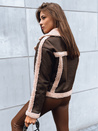 Női bőrdzseki PLAYDIVA Szín Barna DSTREET TY3851