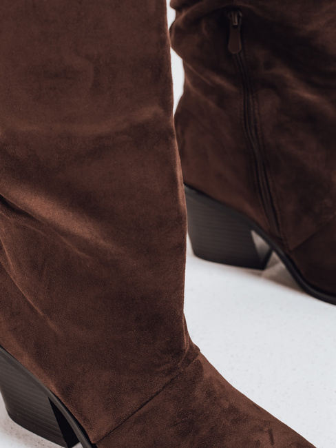 Női szarvasbőr cowboy csizma barna Dstreet ZY1202