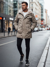 Férfi téli parka kabát kapucnival bézs Dstreet TX4969z