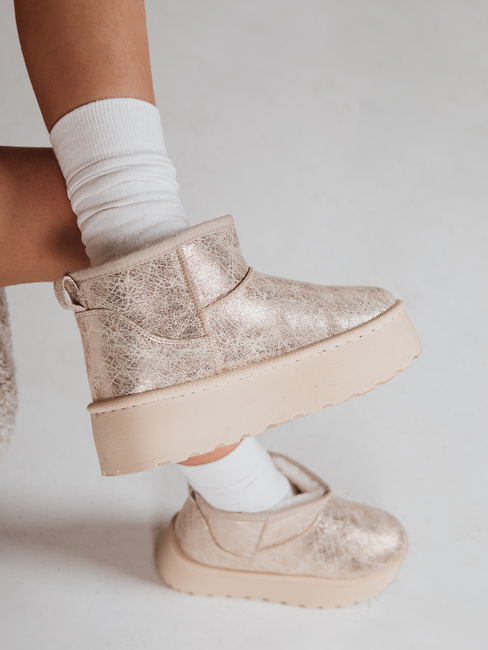 Női szarvasbőr hócsizma bézs Dstreet ZY1293 ZY1293