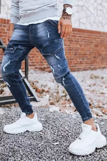 Kék férfi skinny fit farmernadrág övvel Dstreet UX3281