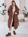 Női hosszú steppelt kabát FAVI barna Dstreet TY4962
