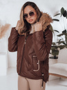 Női télikabát COLDLIKE steppelt, kapucnival barna Dstreet TY5003