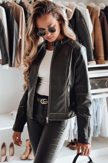 Női bőrdzseki LOVEBIKER fekete Dstreet TY4964 TY4964