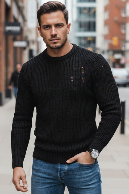 Férfi téli pulóver Szín Fekete DSTREET WX1991