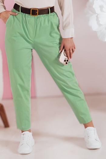 Női alkalmi nadrág övvel SOFELIA világoszöld Dstreet UY2506