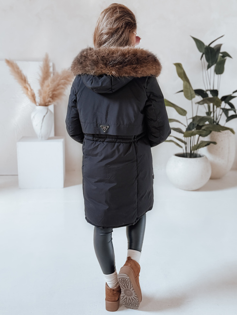Női téli parka dzseki kapucnival fekete Dstreet TY5080
