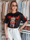 Női oversize mackós póló FUNTED fekete Dstreet RY2849_1