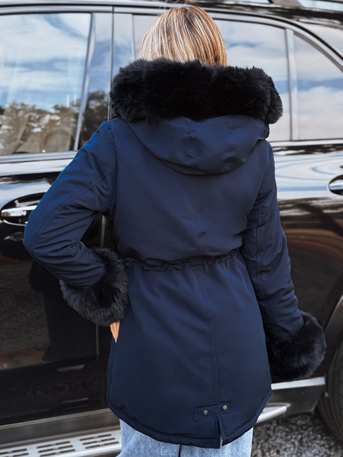 Női téli parka kabát szőrmével CHARMFUR fekete Dstreet TY4771