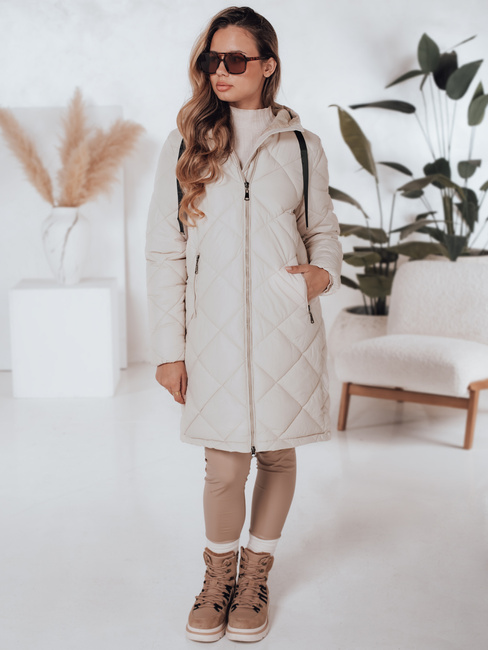 Női télikabát SNOWVIBE világos bézs steppelt Dstreet TY4990