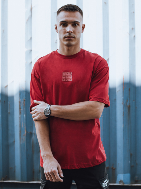 Férfi nyomtatott póló gesztenyebarna Dstreet RX5522