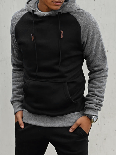 Férfi fekete pulóver Dstreet BX5488