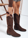 Női szarvasbőr cowboy csizma barna Dstreet ZY1094