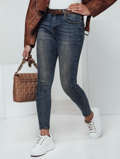 Női SKINNYJEAN farmer nadrág övvel tengerészkék Dstreet UY2328