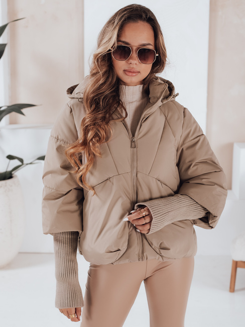 MISSLAYER női télikabát kapucnival camel Dstreet TY5035