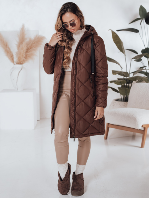 Női téli kabát SNOWVIBE barna steppelt Dstreet TY4989
