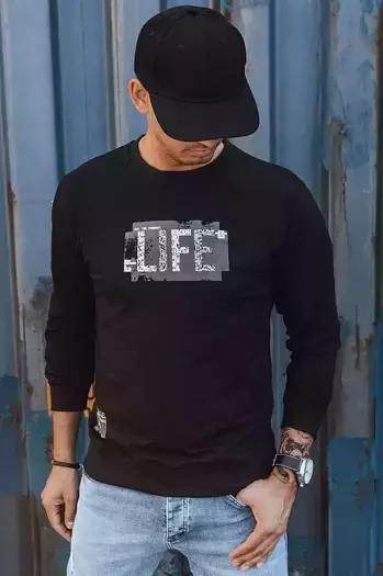 Fekete szinű férfi mintás pulóver Dstreet BX5360