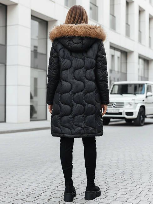 Női télikabát VIRELIA steppelt kapucnival fekete Dstreet TY4937