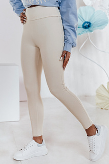 Női magas derekú leggings SOFLEGG bézs Dstreet UY2511