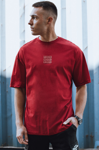 Férfi nyomtatott póló gesztenyebarna Dstreet RX5522