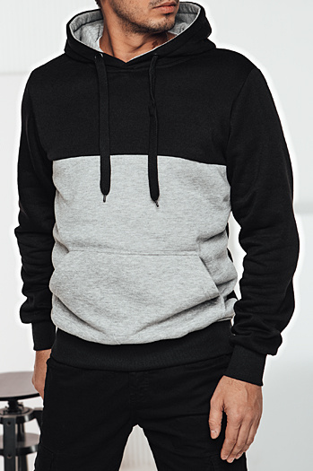 Férfi kapucnis pulóver fekete Dstreet BX5836