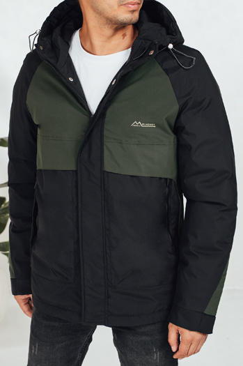 Férfi télikabát kapucnival zöld Dstreet TX5040