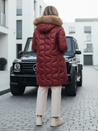 Női télikabát VIRELIA steppelt kapucnival bordó Dstreet TY4935 TY4935