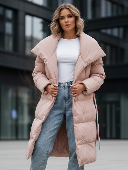 Női hosszú kabát FAVI Szín Rózsaszín DSTREET TY3090