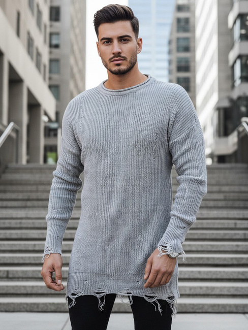 Férfi téli pulóver Szín Világoszürke DSTREET WX1963