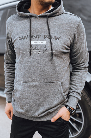 Férfi nyomtatott pulóver antracit színben Dstreet BX5713