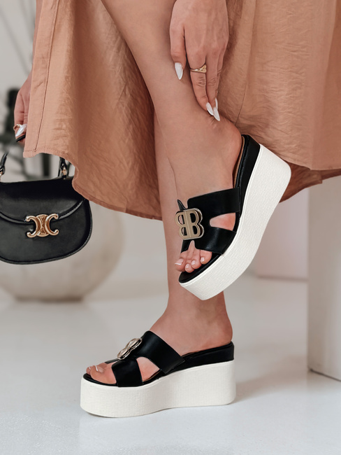 PLATSIMA női platform flip-flopok fekete Dstreet ZY0757