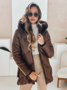 Női télikabát LOVEINSIDE steppelt szőrmével barna Dstreet TY5052