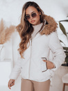 Női télikabát COLDLIKE steppelt kapucnival fehér Dstreet TY5002