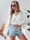 Női túlméretezett muszlin ing MUSLINEA fehér Dstreet DY0473