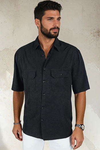 Férfi rövid ujjú ing fekete Dstreet KX1080