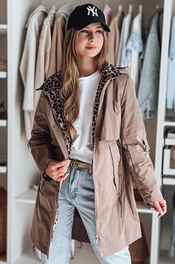 Női átmeneti parka dzseki FERISSA khaki Dstreet TY4873