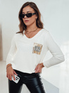 GLAMFOLD női oversize pulóver ekrü nyomattal Dstreet MY2345