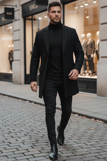 Férfi kabát fekete színben CX0380