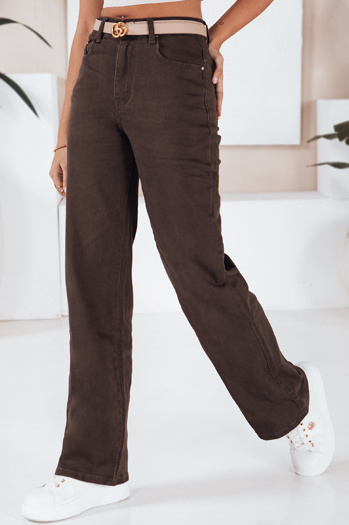 Női széles szárú farmernadrág barna Dstreet UY2762