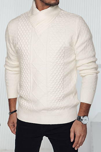 Férfi fehér pulóver Dstreet WX2254